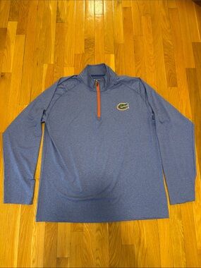Champion Blue Quarter-Zip Pullover with Orange Zipper